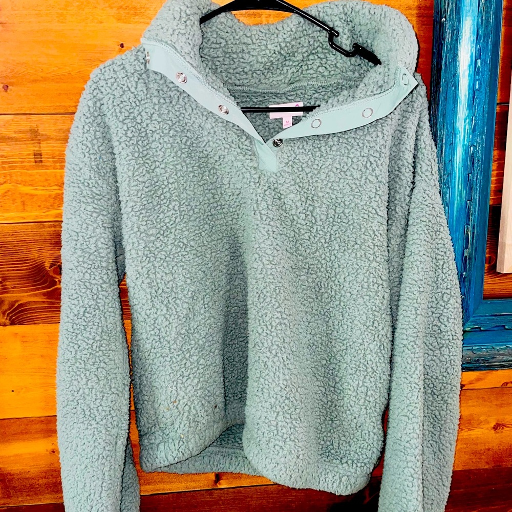 Light green half zip up sweater